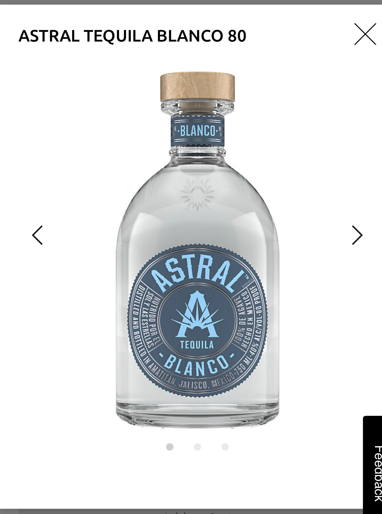 Astral Tequila Blanco 80