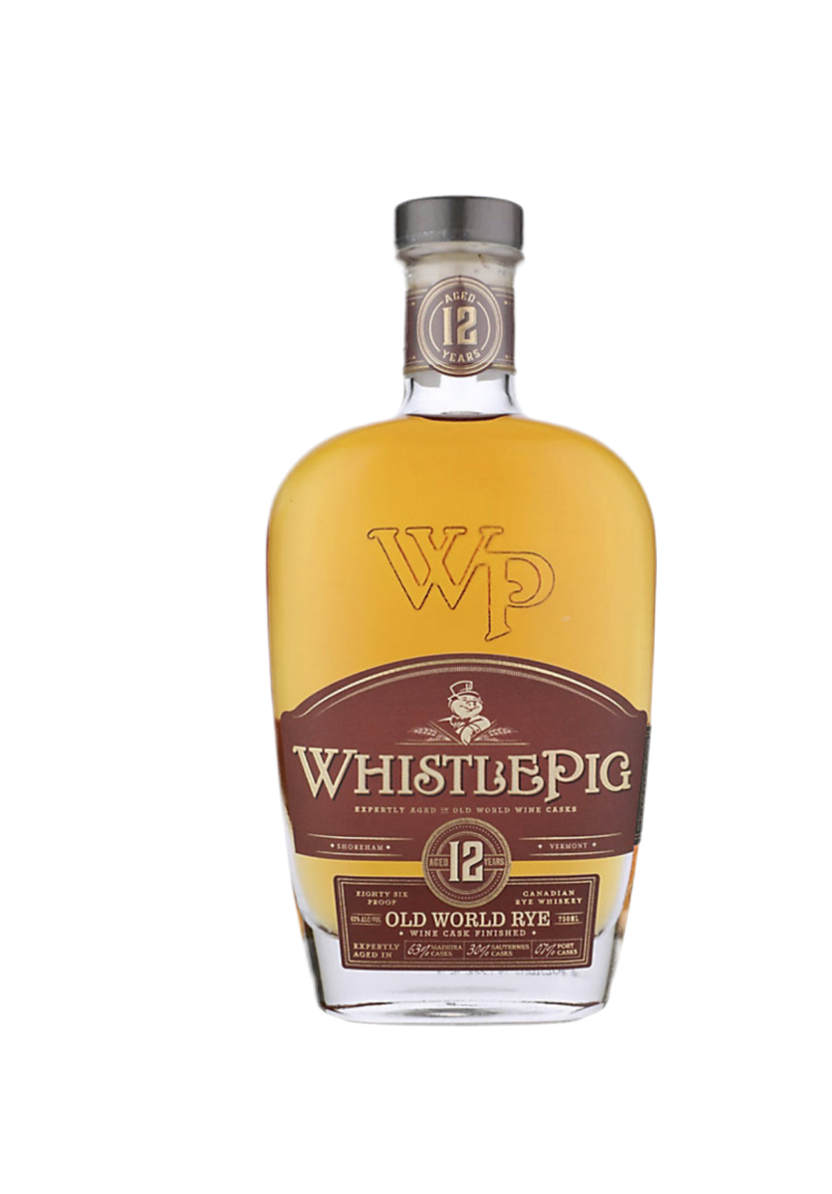 Whistlepig Straight Rye Whiskey Old World 12 Yr 86 W/ Gift Canister