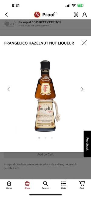 Frangelico Hazelnut Liqueur 40 375ml