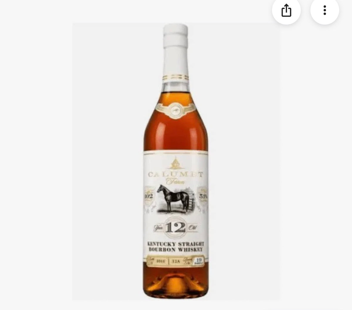 Calumet Farm 12 Year Old Kentucky Straight Bourbon Whiskey 750mL