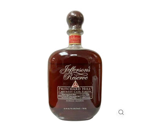 Bottle of Jefferson's Reserve whiskey on a white background