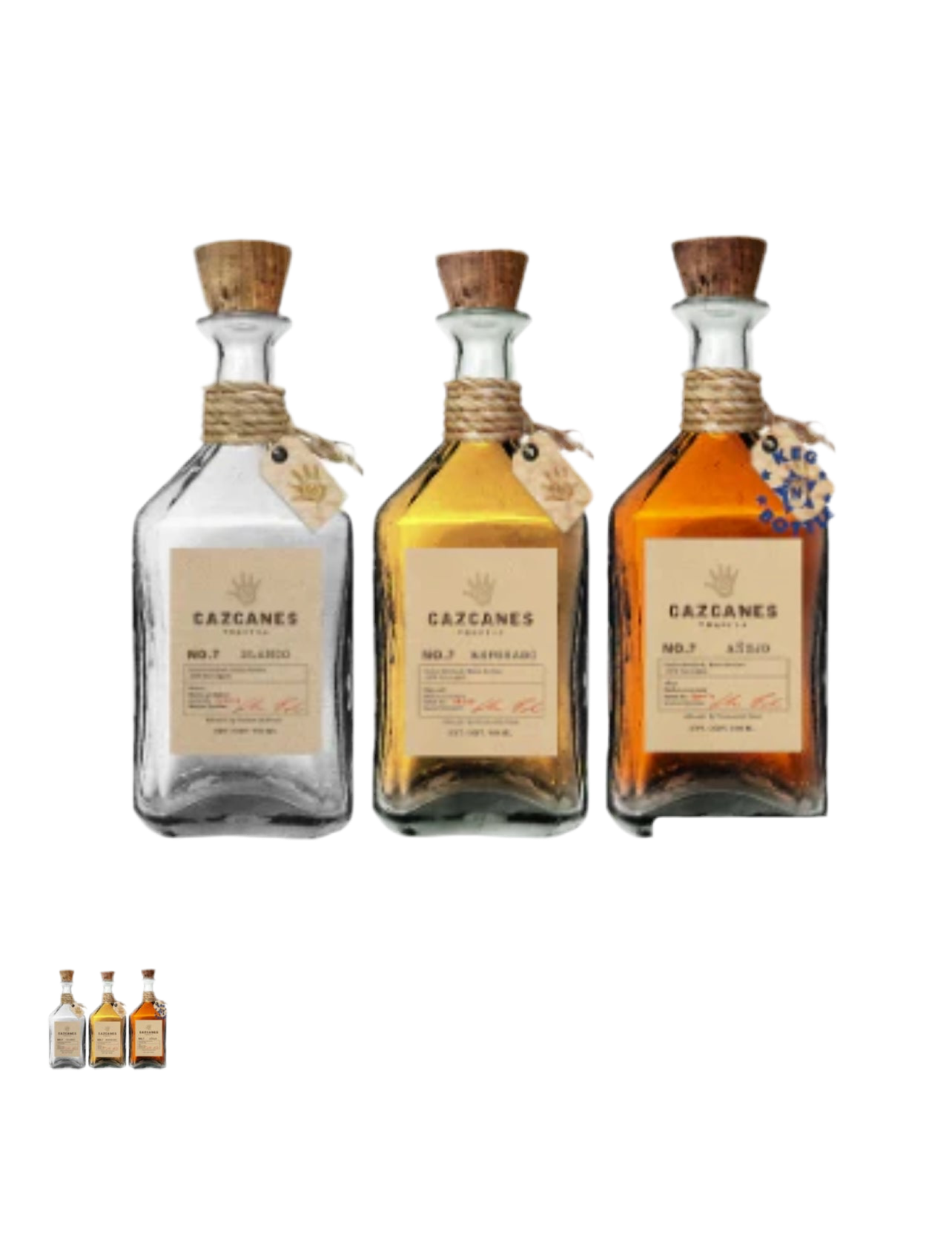 Cazcanes Tequila 3 Bottle Bundle silver reposado Anejo