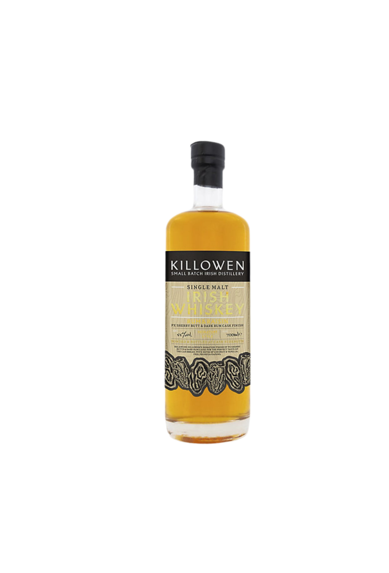 Killowen Single Malt Irish Whiskey Rum & Raisin Px Sherry Butt & Dark Rum Cask Finish 110