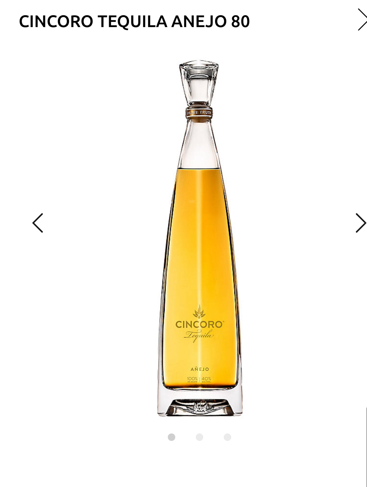 Cincoro Tequila Anejo 80