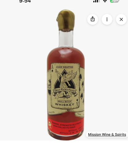 DEAD MAN'S HAND CASK STRENGTH WHISKEY 94.2 PROOF 750ML