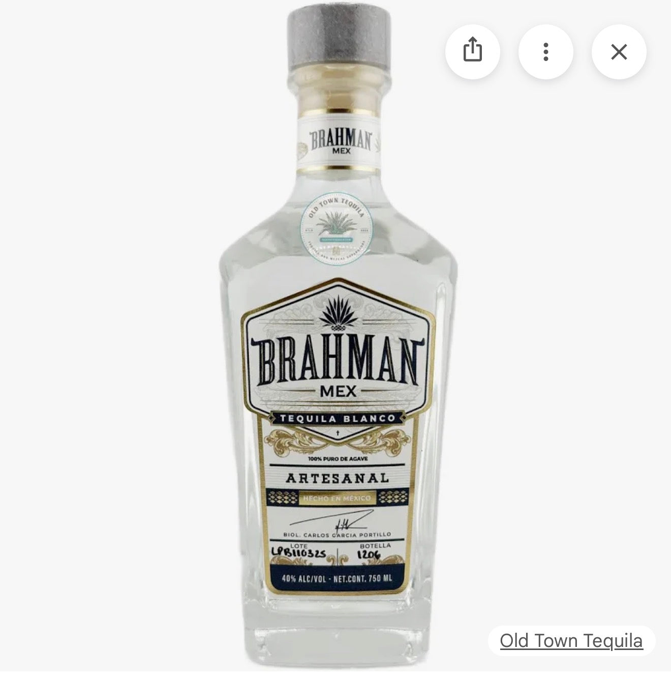 brahman tequila blanco 750 ml