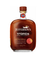 Bottle of Jefferson's Tropics bourbon whiskey on a white background