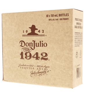 Don Julio 1942 Mini Bottles Tequila Box Of 10 Pack X 50ML Miniatures