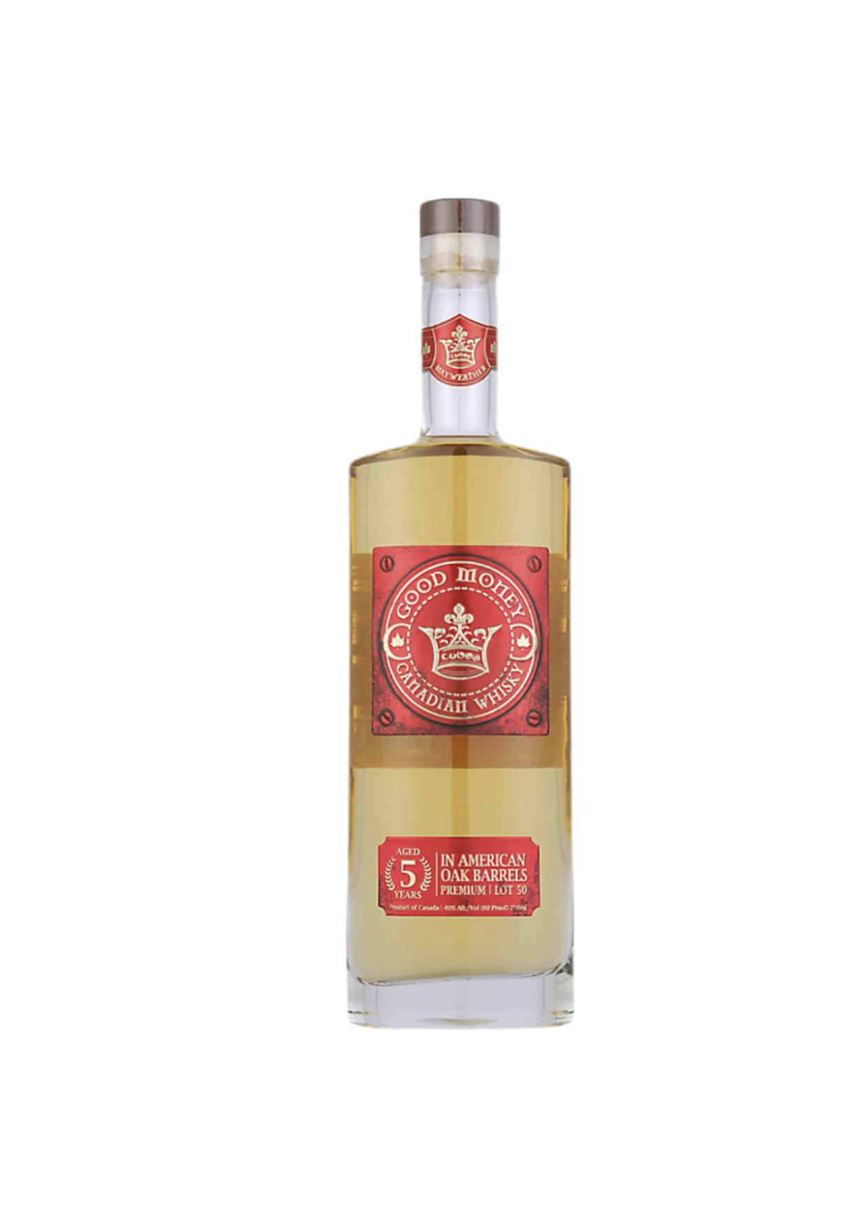 Good Money Canadian Whisky Aged In American Oak Barrels Lot 50 5 Yr 80