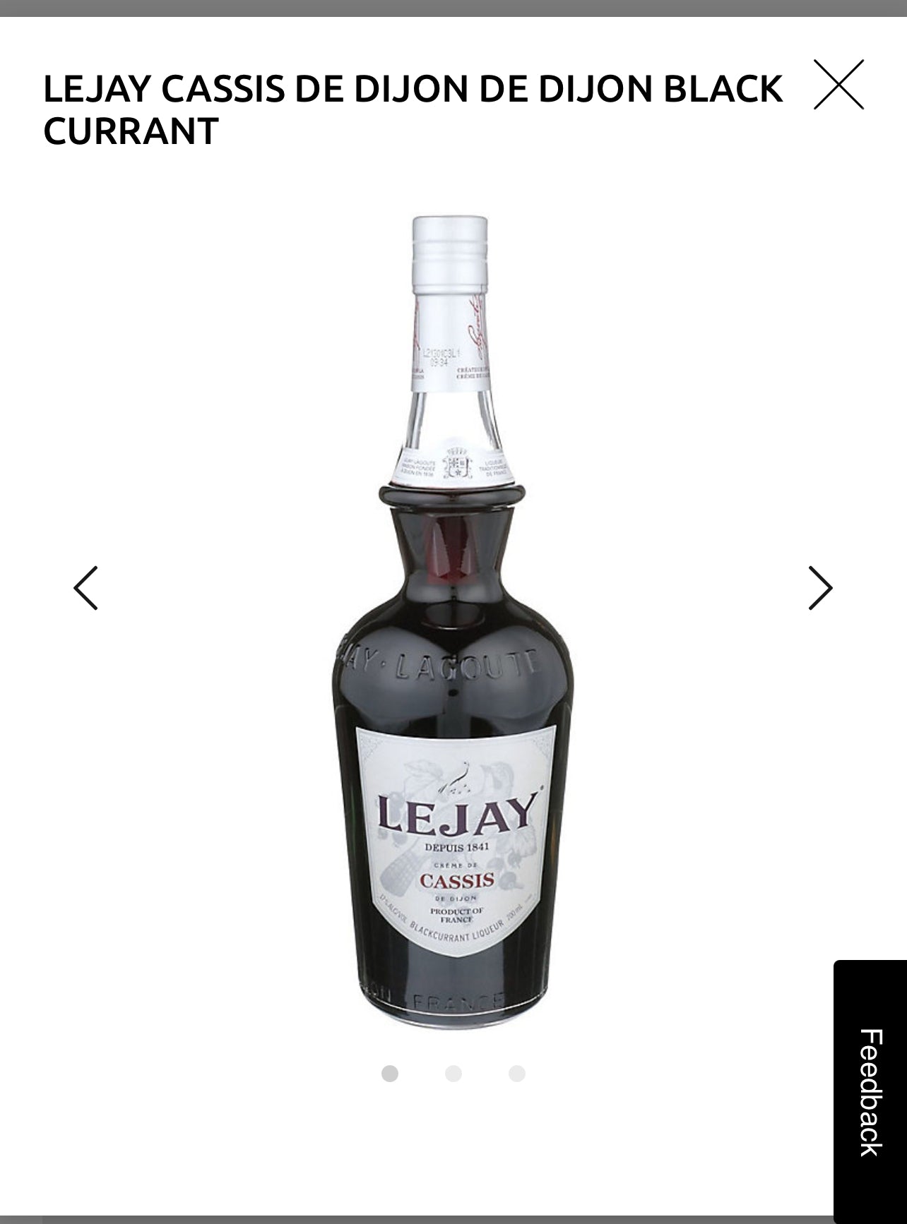 Lejay Crème De Cassis Creme De Dijon 34
