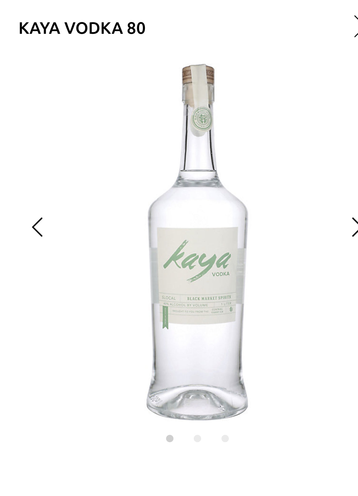 KAYA VODKA 80 1L