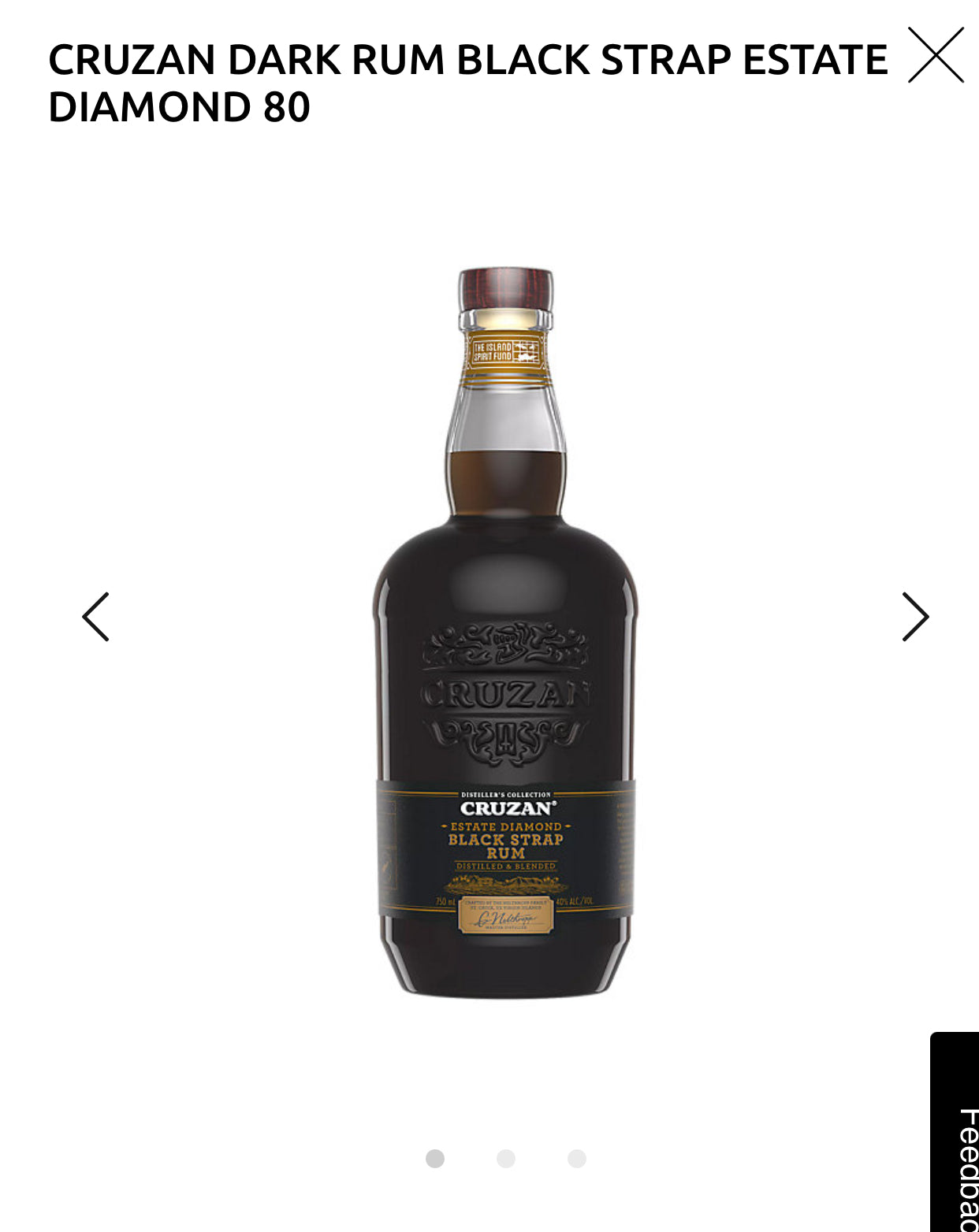 Cruzan Dark Rum Black Strap Estate