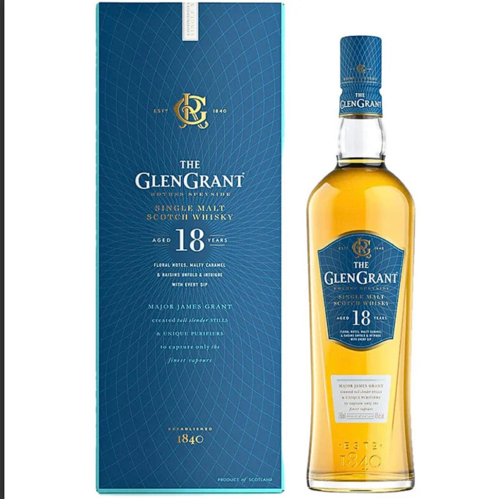 GLEN GRANT 18 YEAR SINGLE MALT SCOTCH