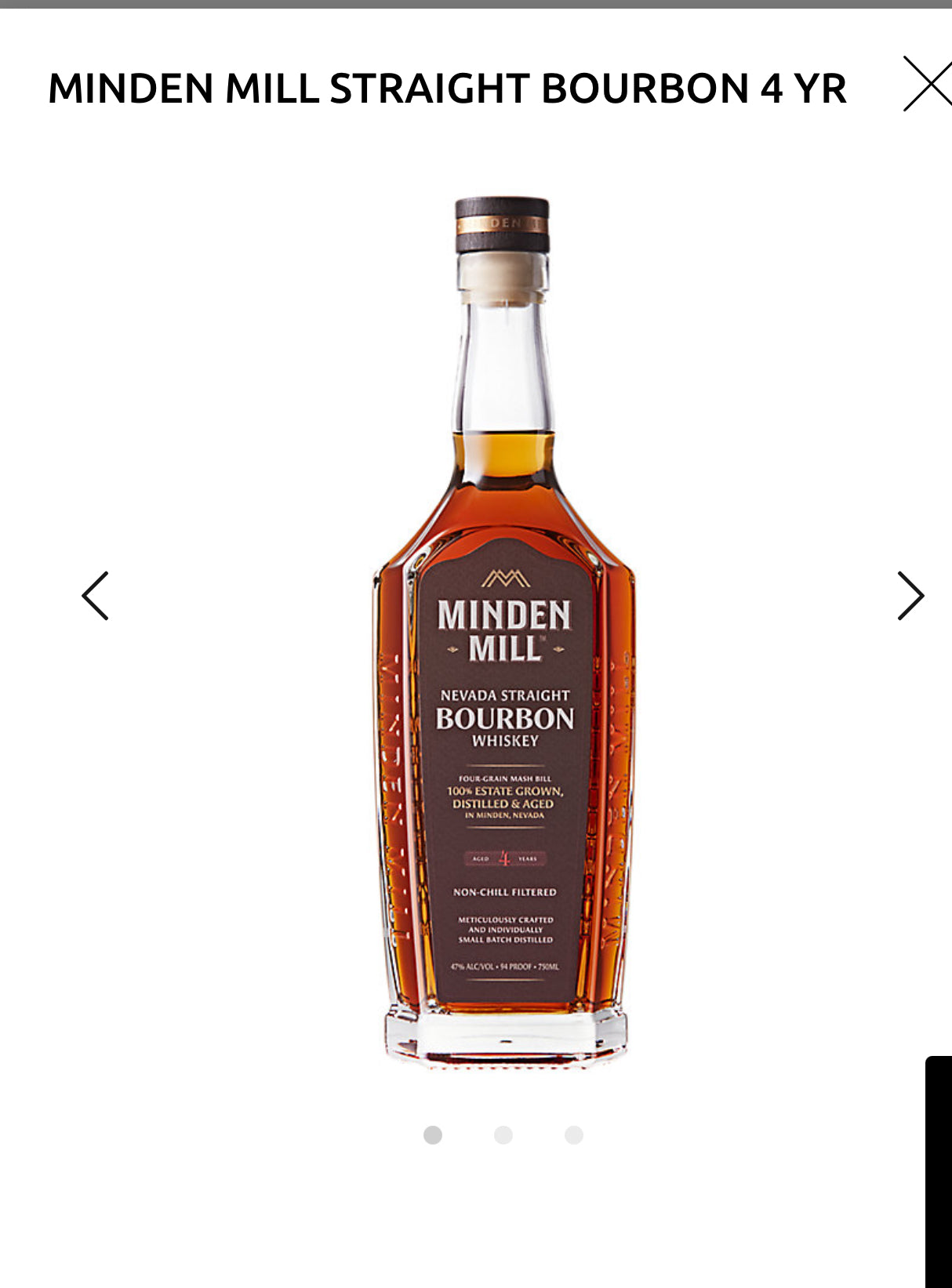 Minden Mill Straight Bourbon 4 Yr 94
