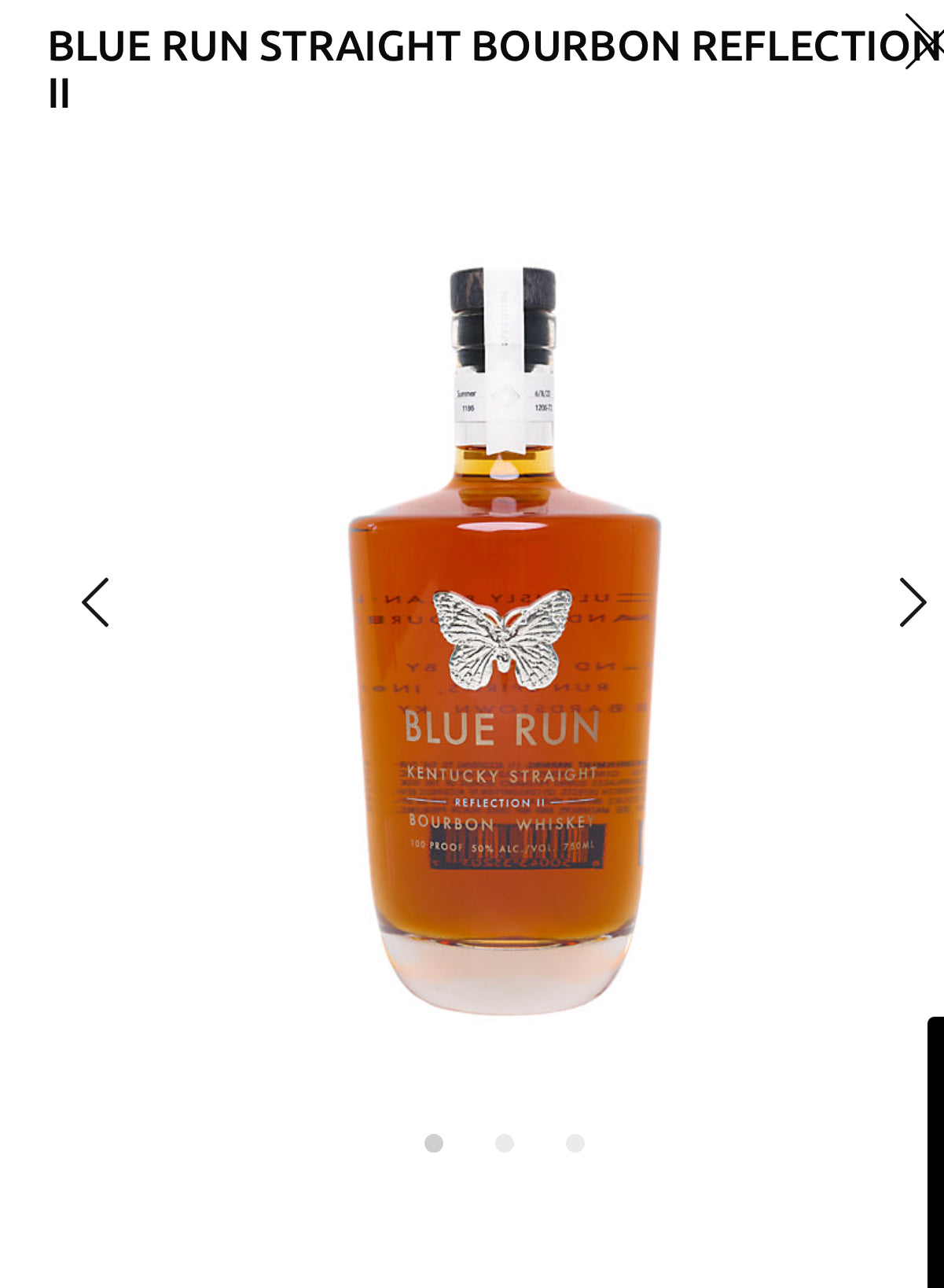 Blue Run Straight Bourbon Reflection Ii 100