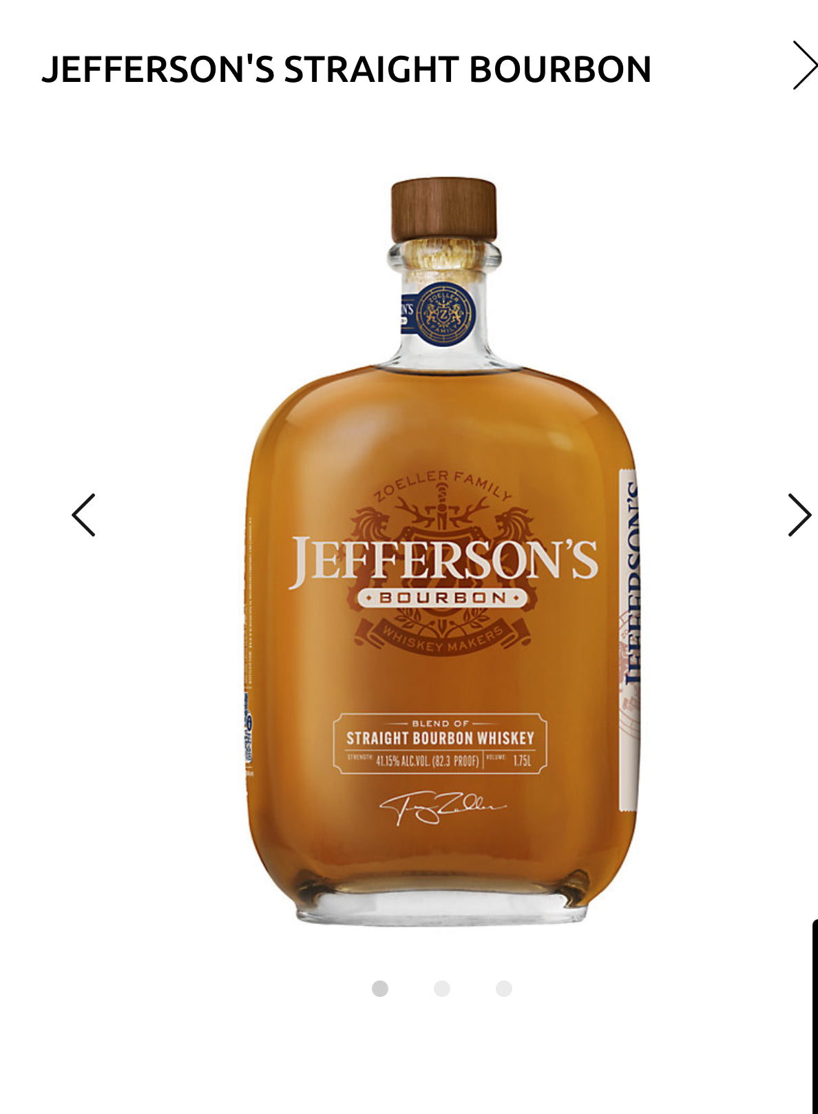 Jefferson's Blend Of Straight Bourbon 82.3