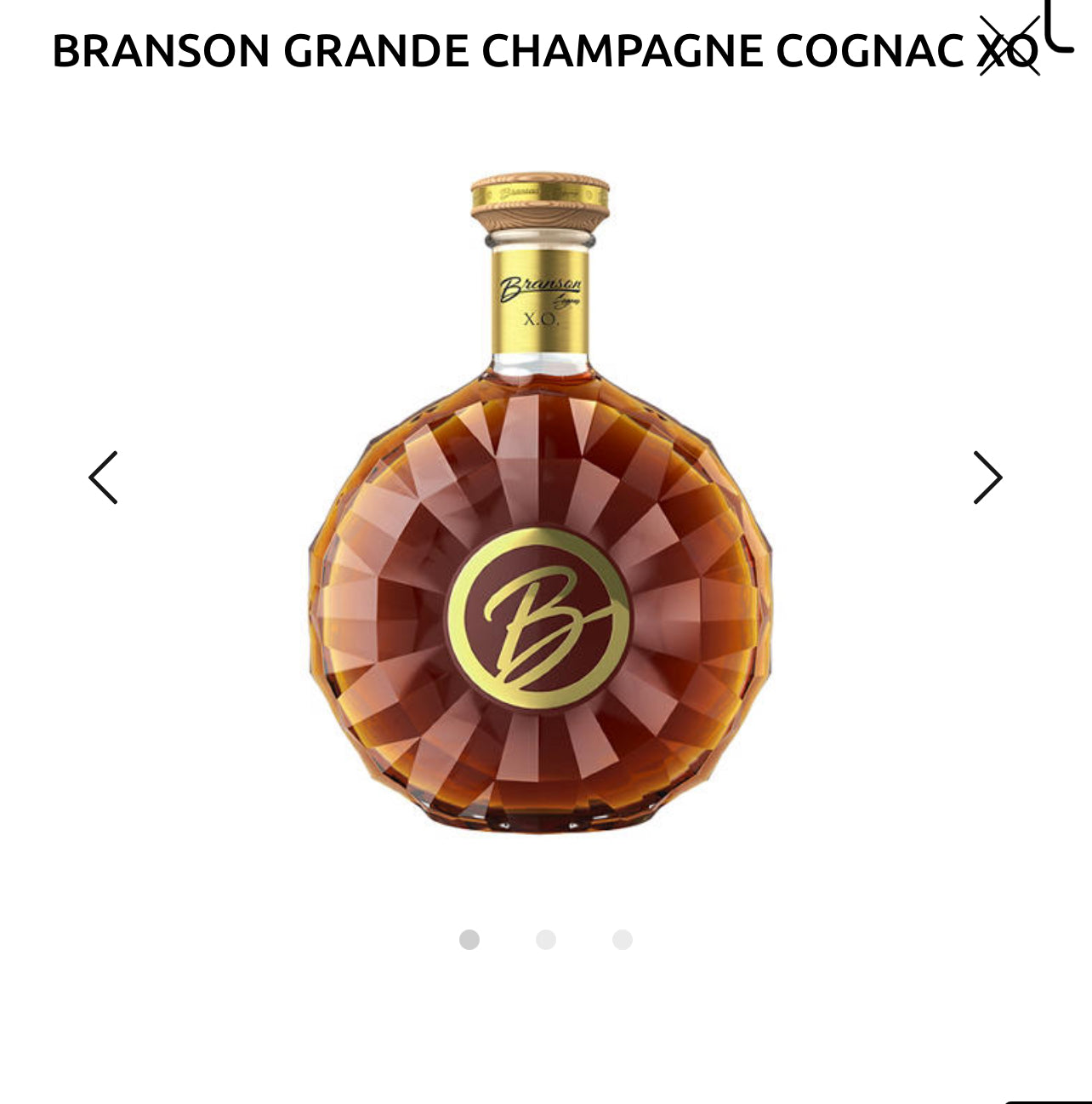 BRANSON GRANDE CHAMPAGNE COGNAC XO