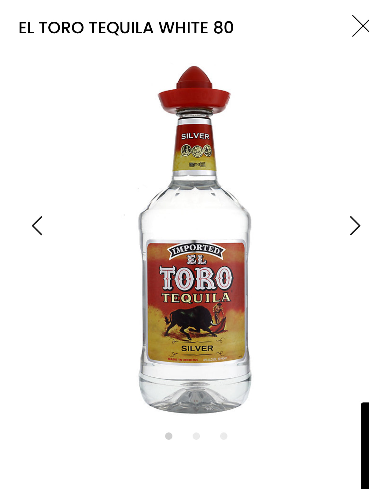 El Toro Tequila White 80