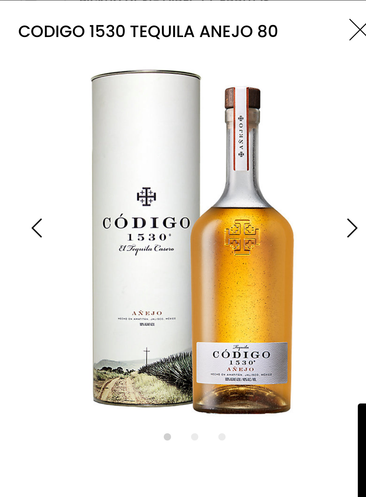 Codigo 1530 Tequila Anejo 80
