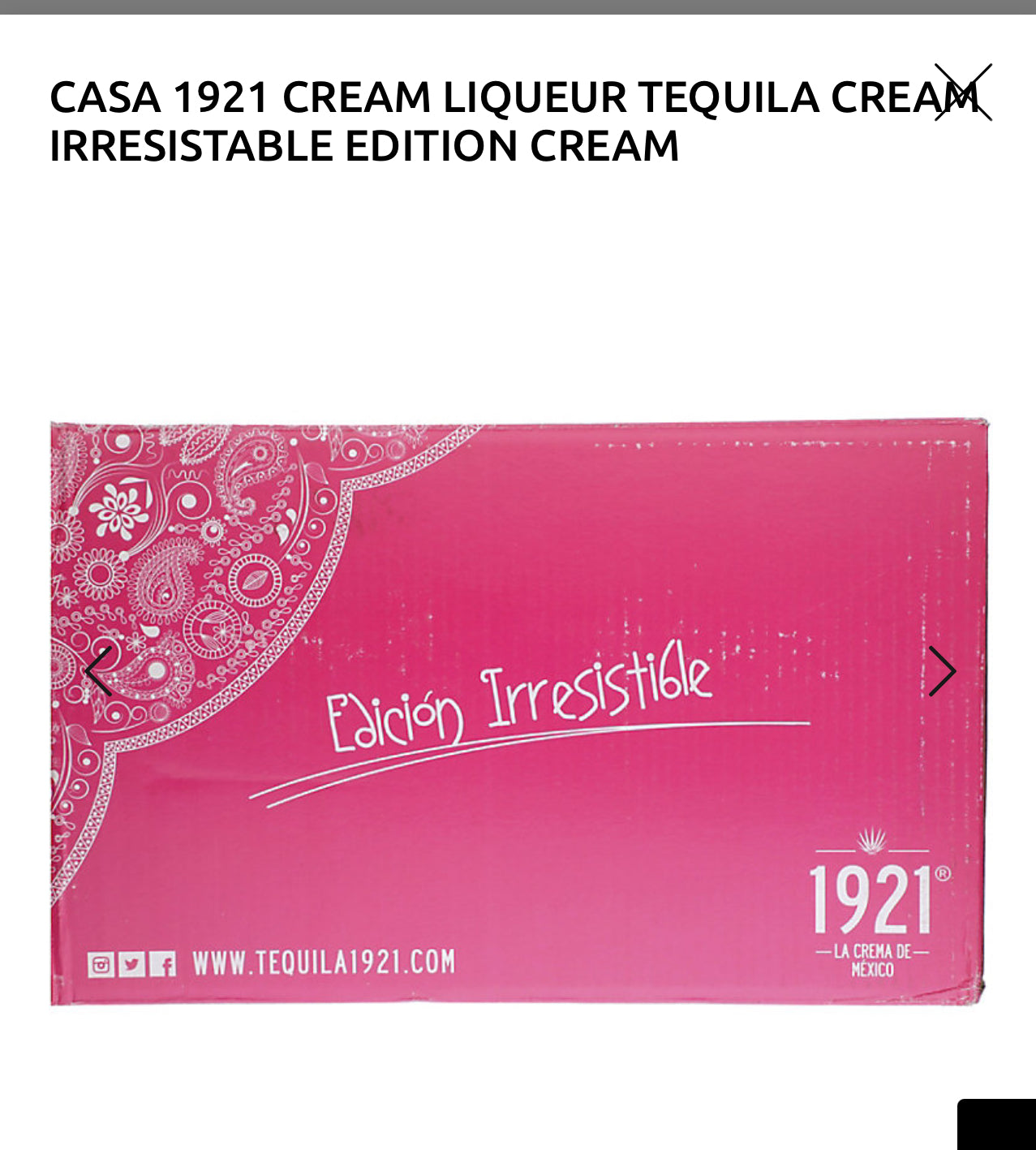 Casa 1921 Tequila Cream Liqueur Irresistable Edition 30