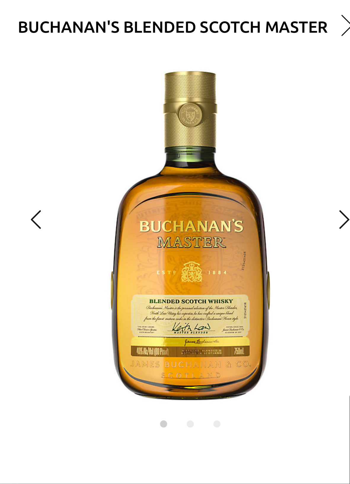 Buchanan's Blended Scotch Master 80