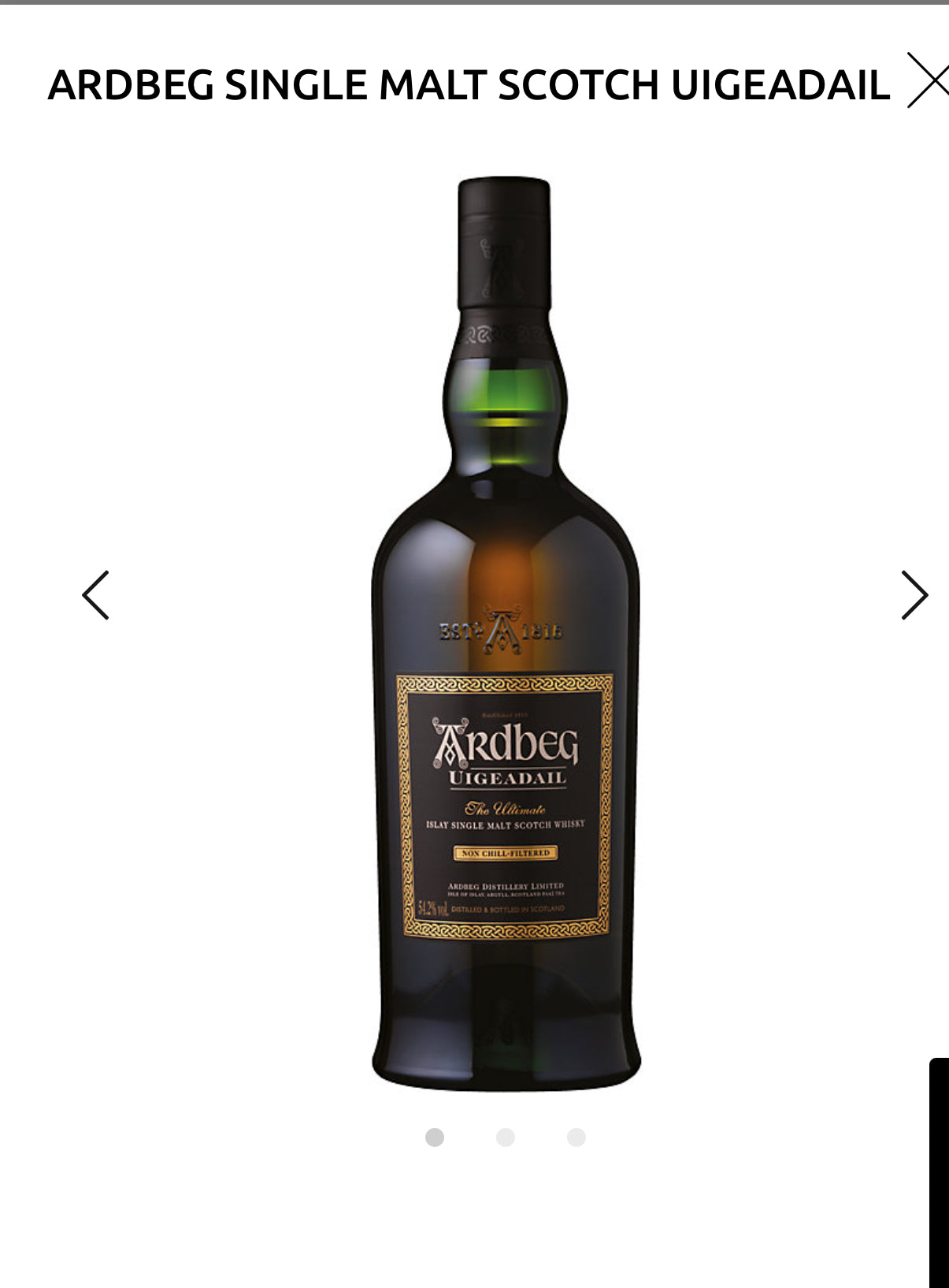 Ardbeg Single Malt Scotch Uigeadail 108.4