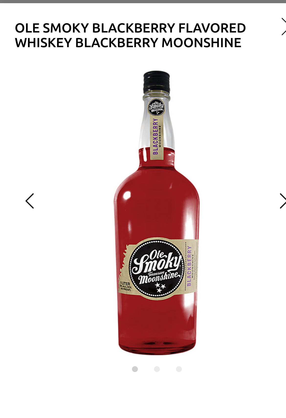 Ole Smoky Blackberry Moonshine 40 1L