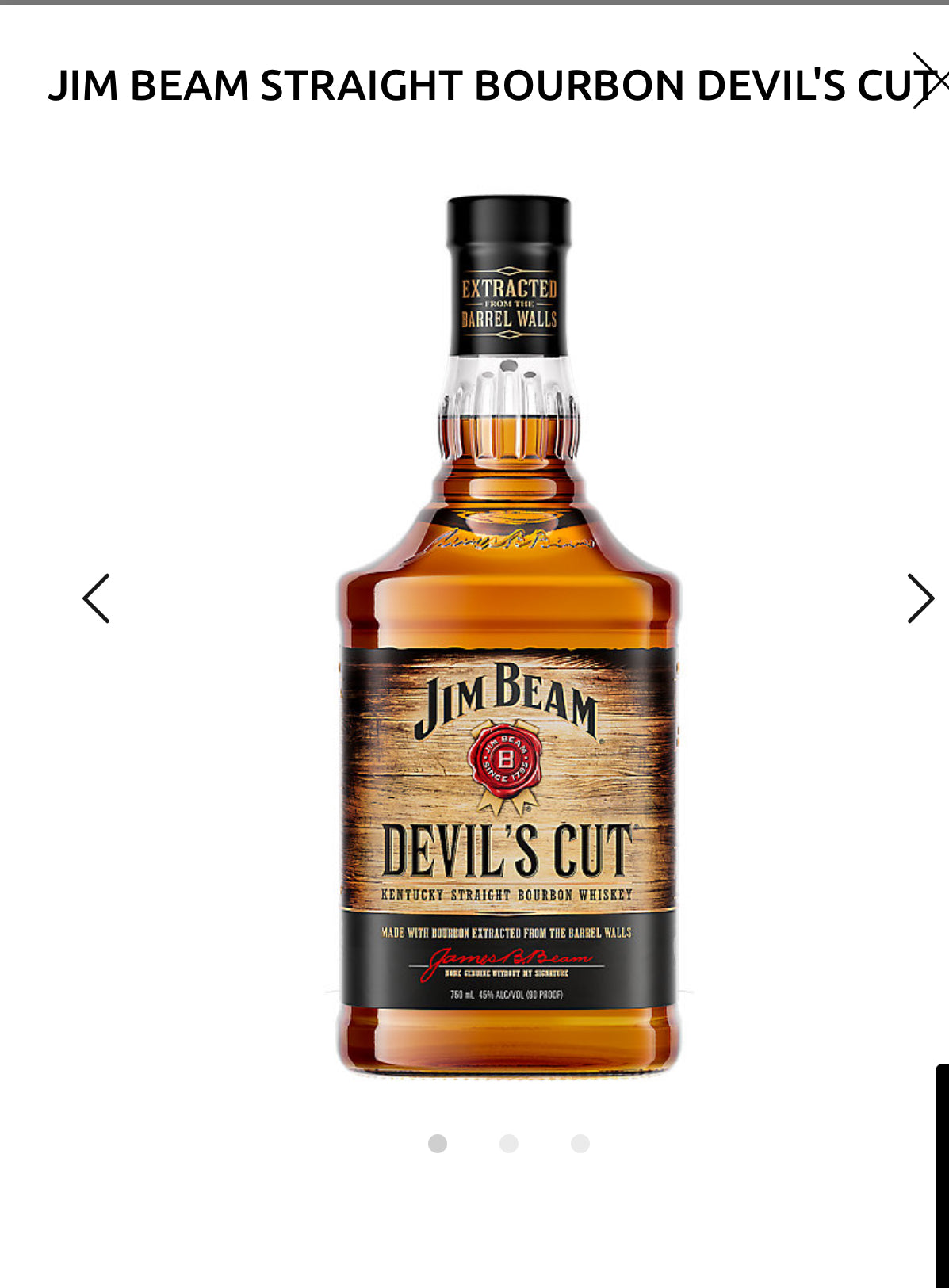 Jim Beam Straight Bourbon Devil's Cut 90