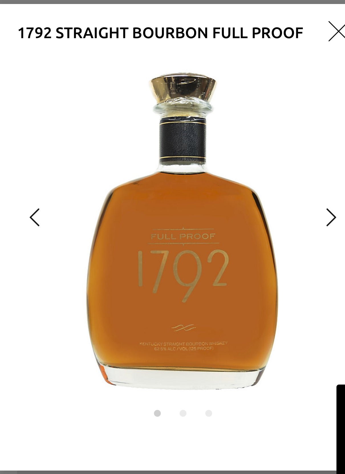 1792 Straight Bourbon Full Proof 125