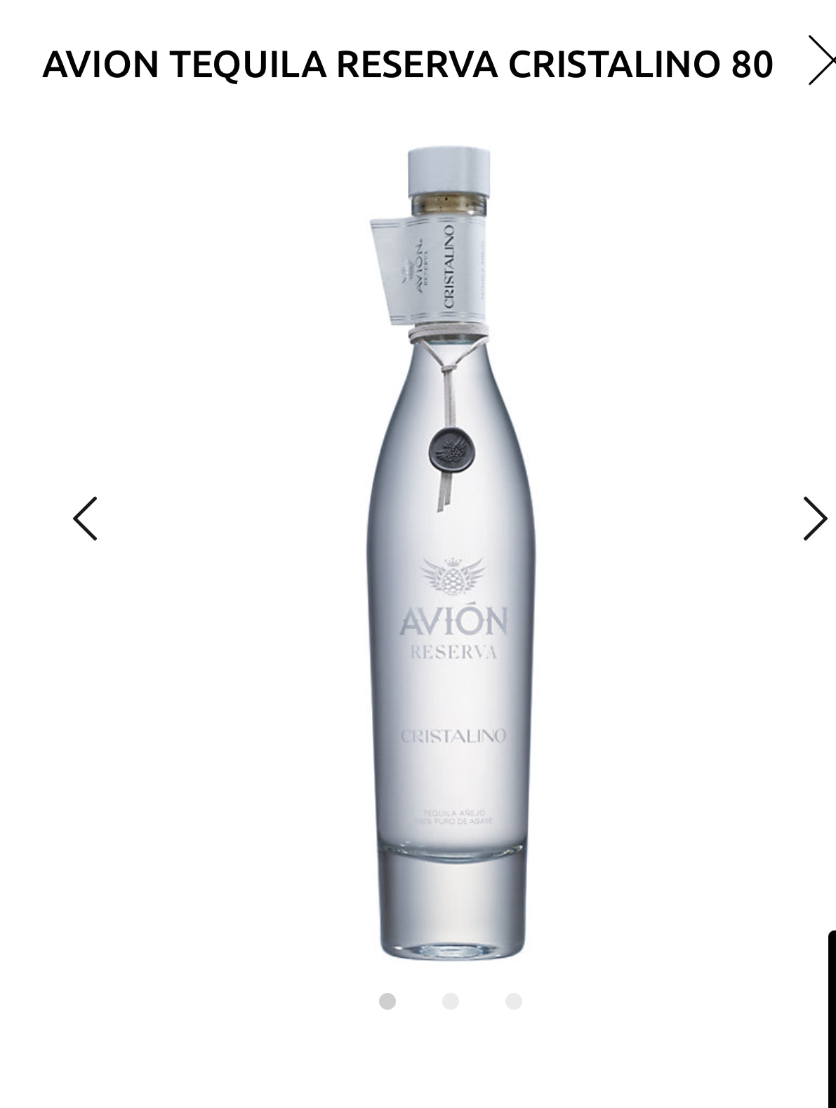Avion Tequila Reserva Cristalino 80