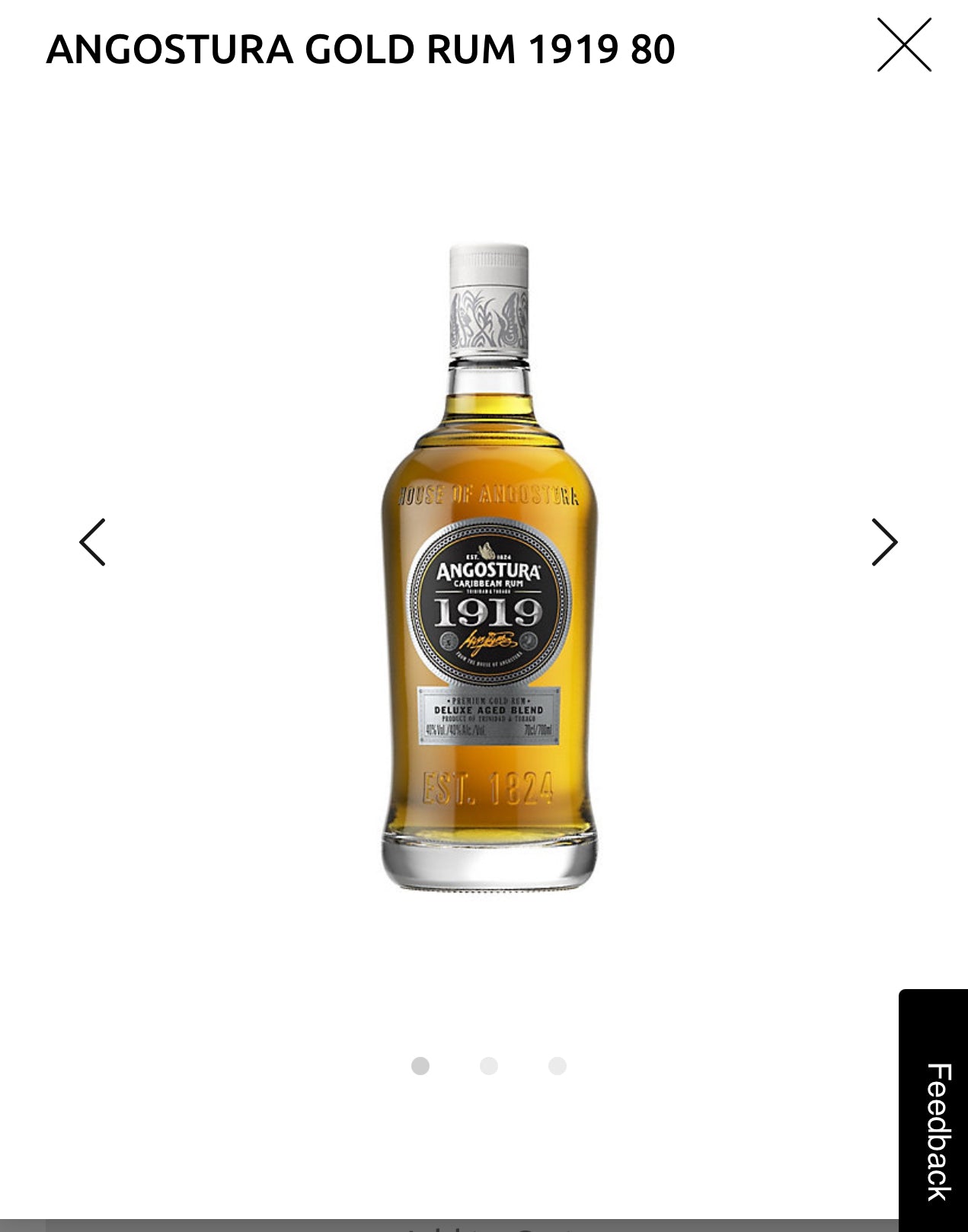Angostura Gold Rum 1919 80