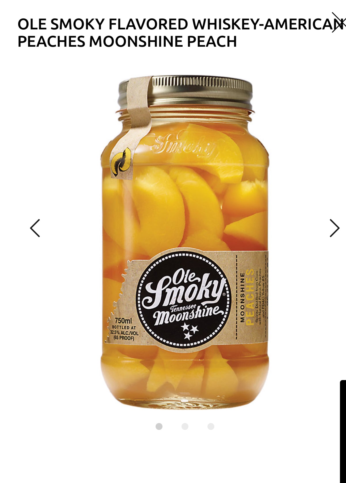 Ole Smoky Peaches Moonshine 65