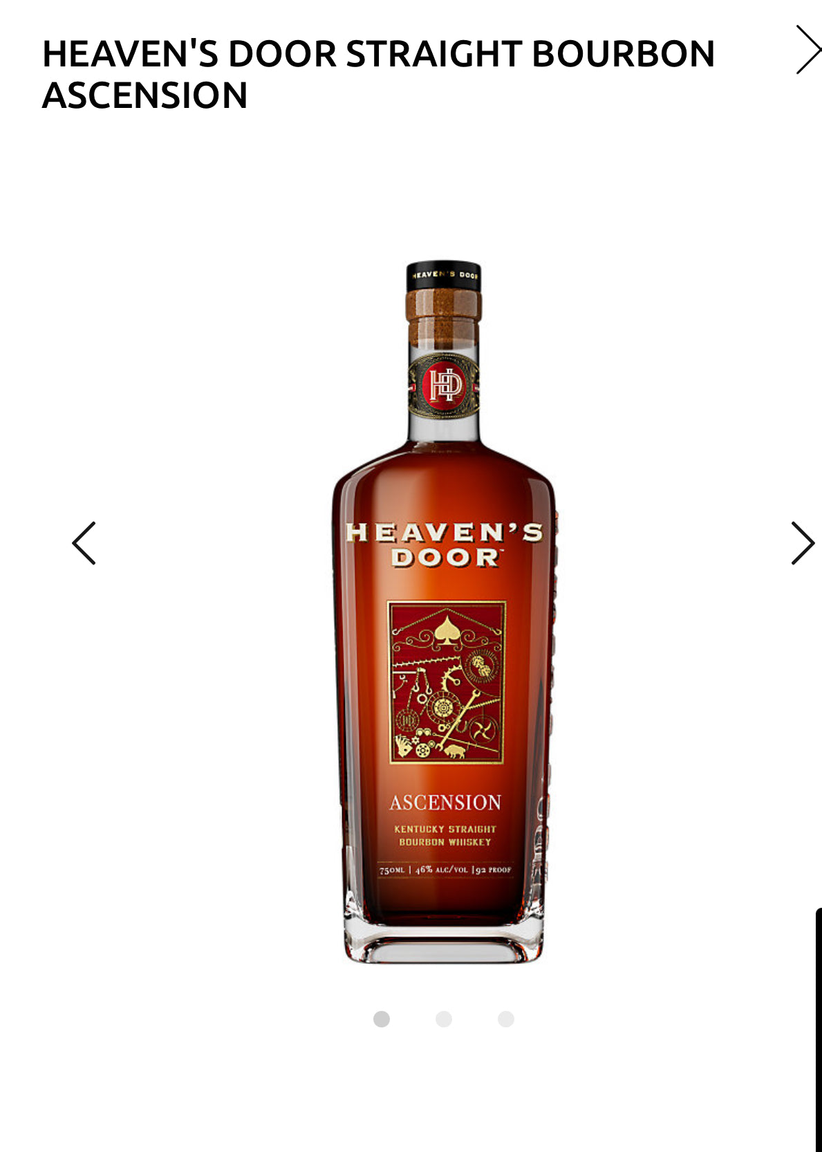 Heaven's Door Straight Bourbon Ascension 92