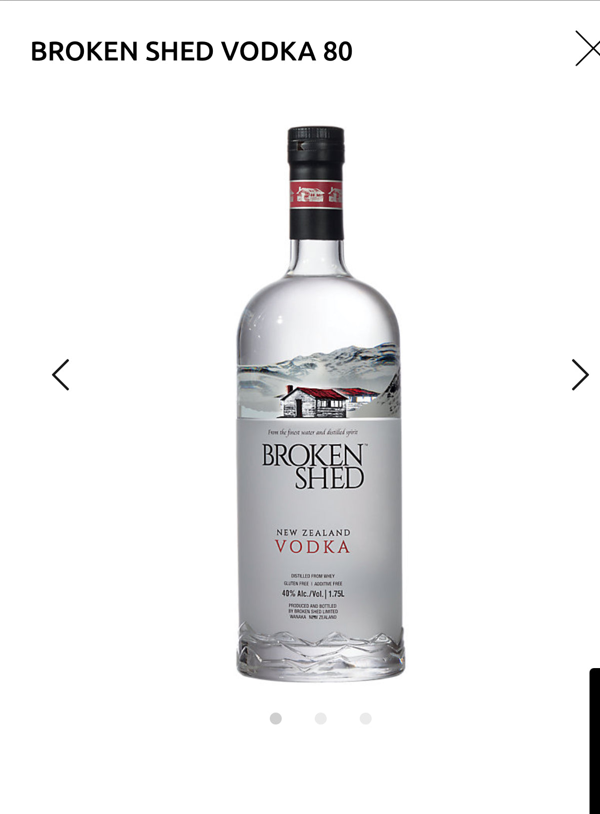 Broken Shed Vodka 80 1.75ml