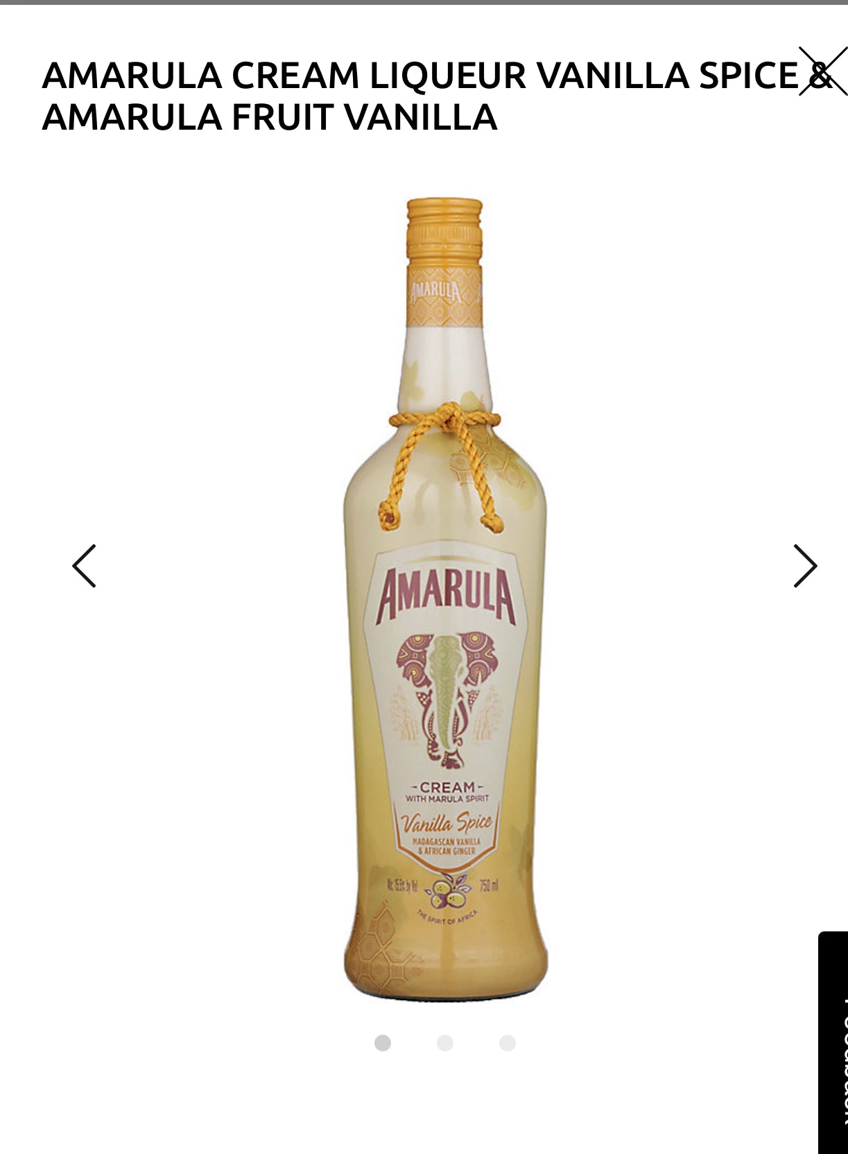 Amarula Vanilla Spice Cream Liqueur With Marula Spirit 31