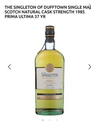 The Singleton Of Dufftown Single Malt Scotch Natural Cask Strength 1985 Prima Ultima 37 Yr 95.4