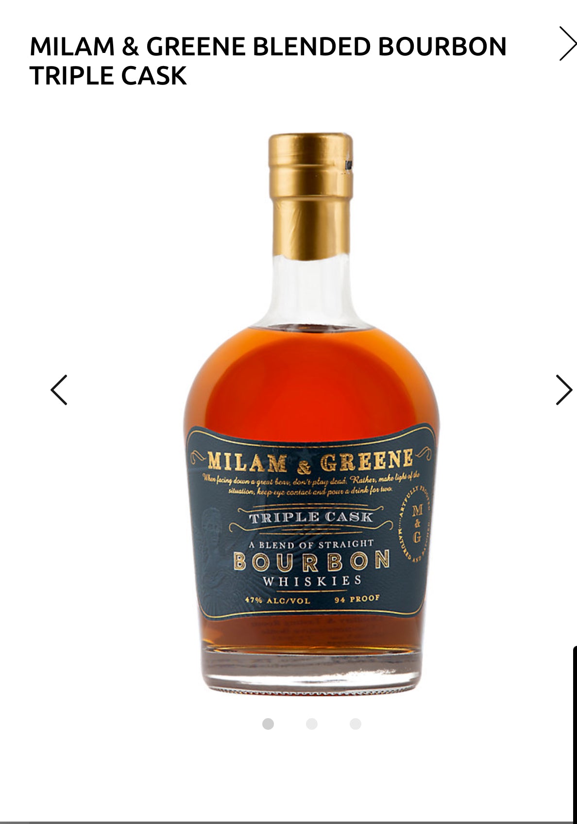 MILAM & GREENE BLENDED BOURBON TRIPLE CASK