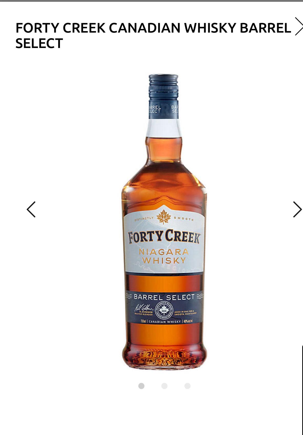 Forty Creek Canadian Whisky Barrel Select 80