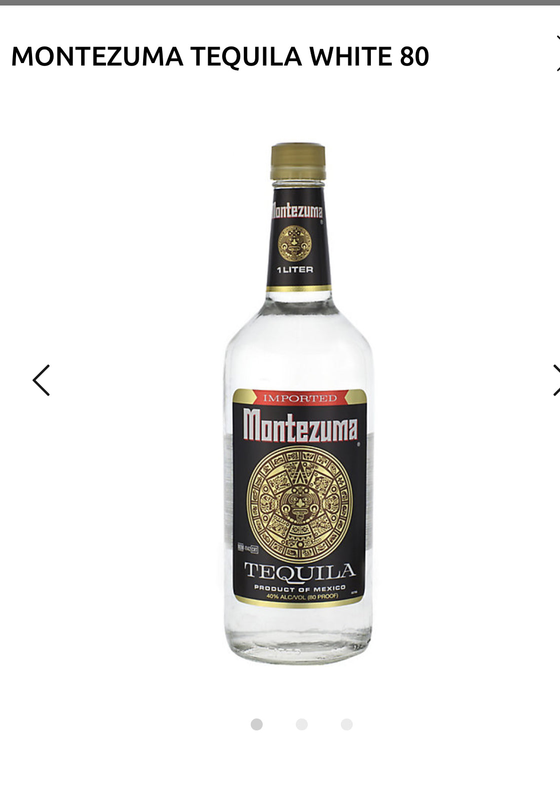 Montezuma Tequila White 80 1L