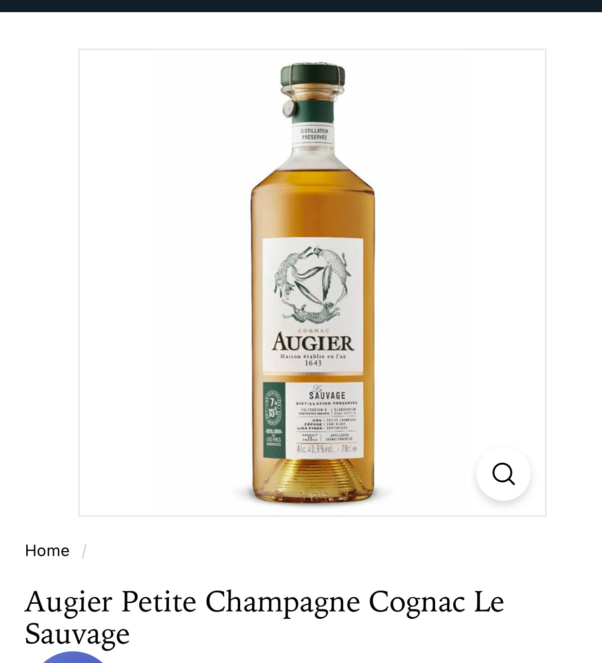 Augier Petite Champagne Cognac Le Sauvage 81.6