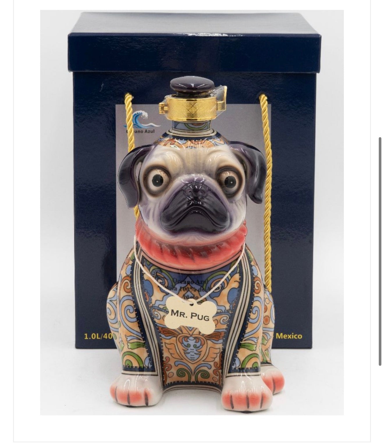 Oceano Azul Mr. Pug Anejo Tequila 1L Blue
