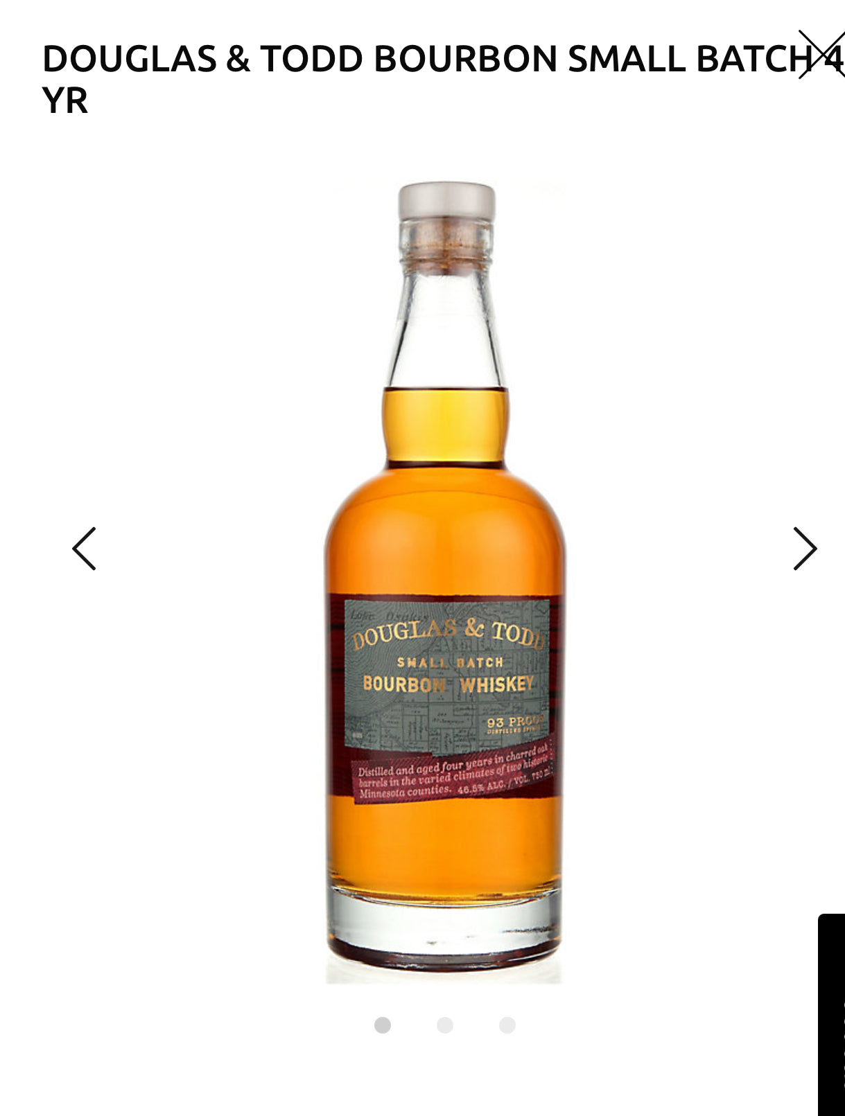 Douglas & Todd Bourbon Small Batch 4 Yr 93