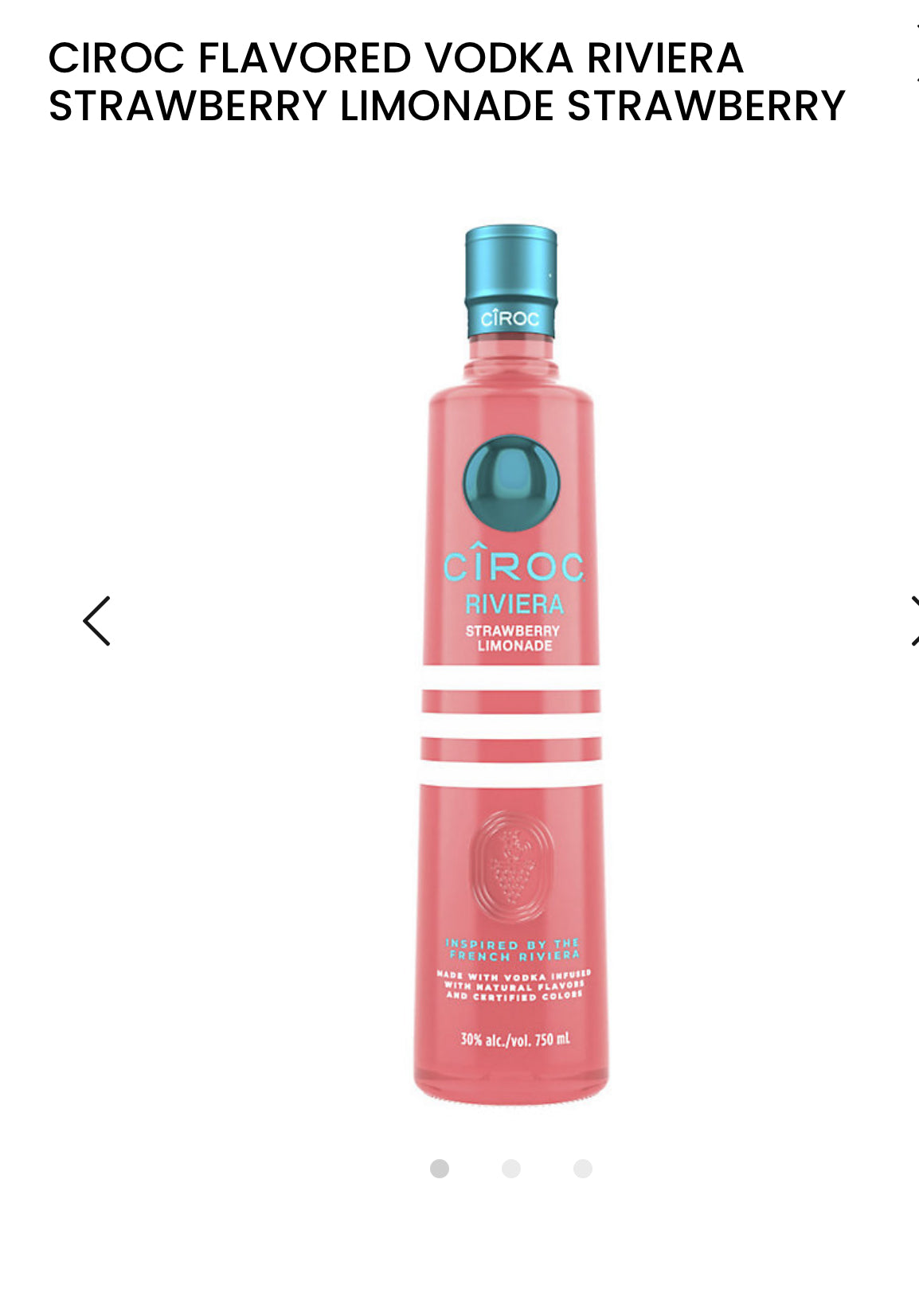 Ciroc Riviera Strawberry Limonade Flavored Vodka 60