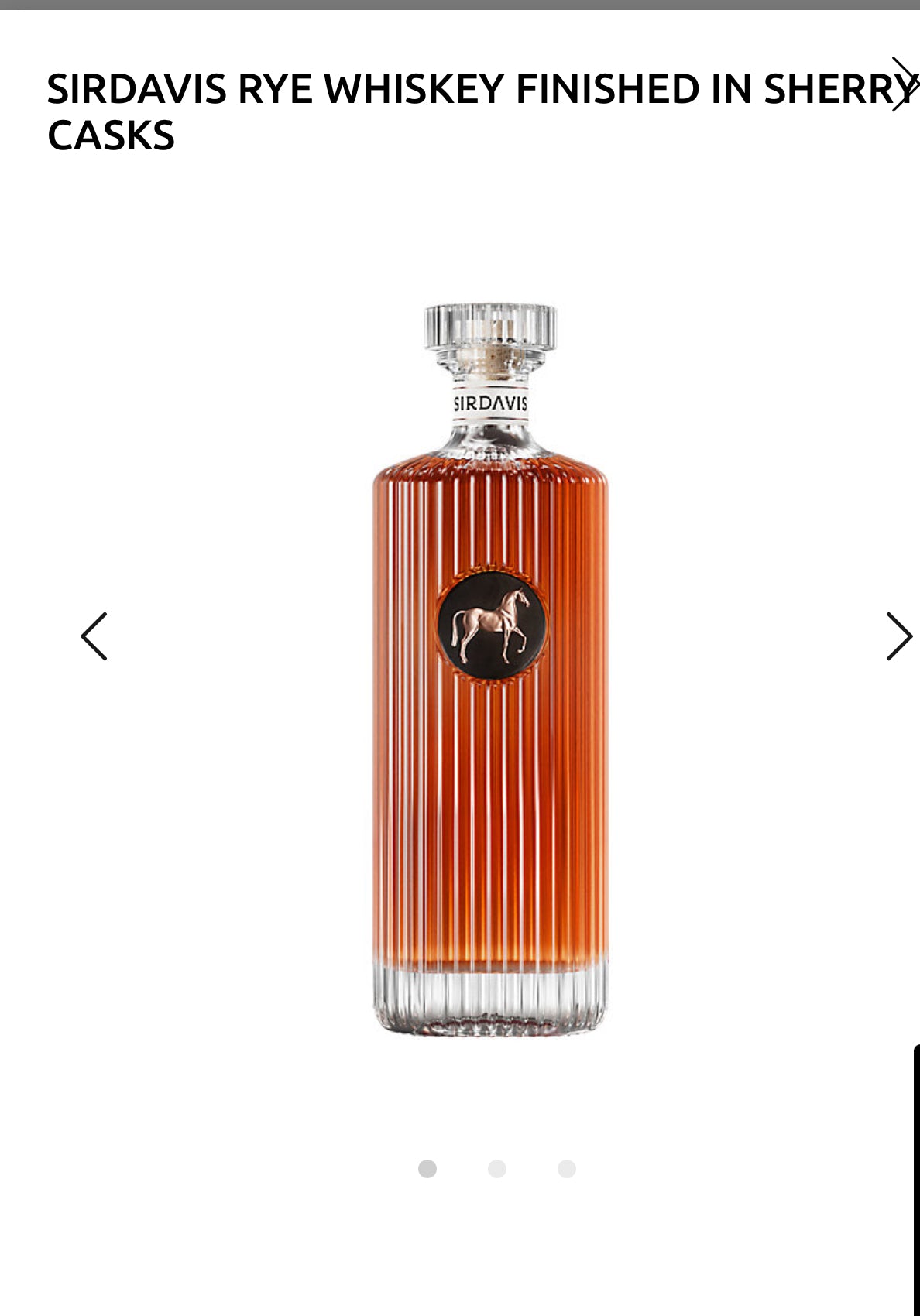 Sirdavis Rye Whiskey Finished In Sherry Casks 88