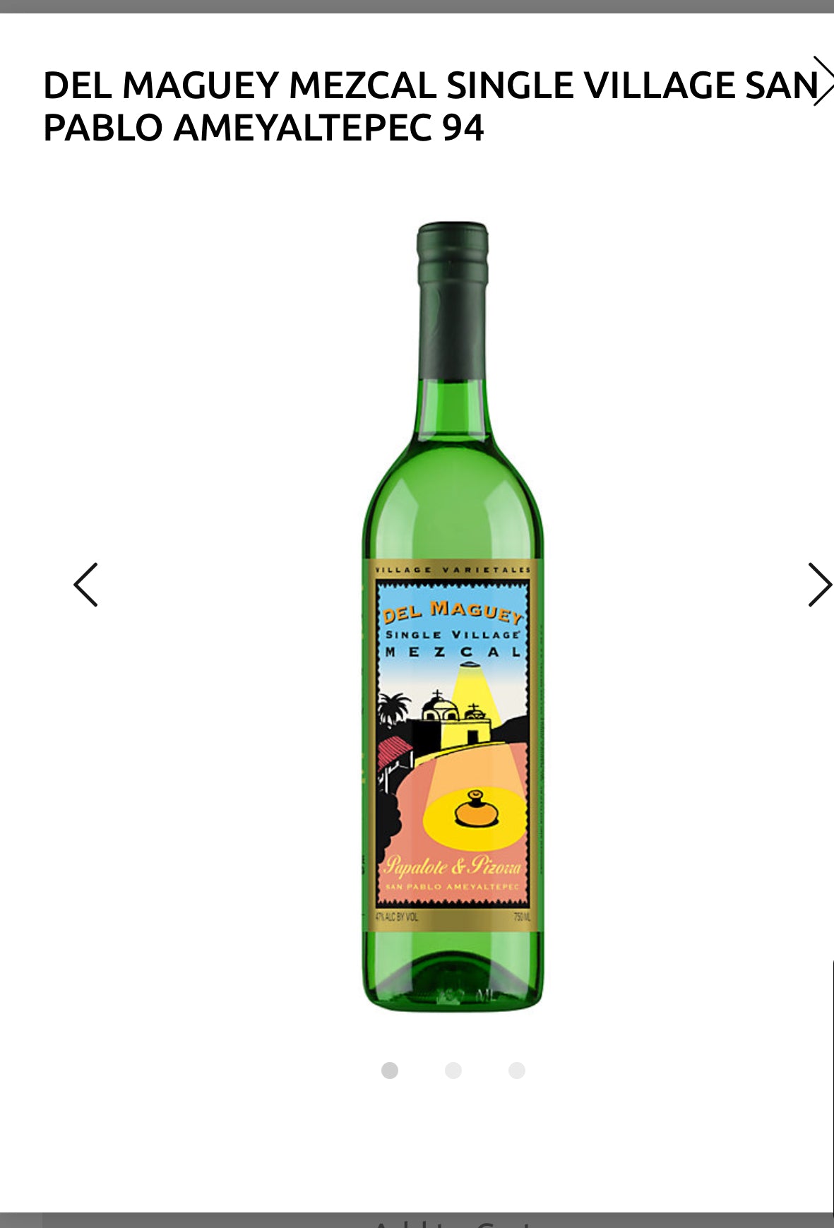 Del Maguey Mezcal Single Village San Pablo Ameyaltepec 94