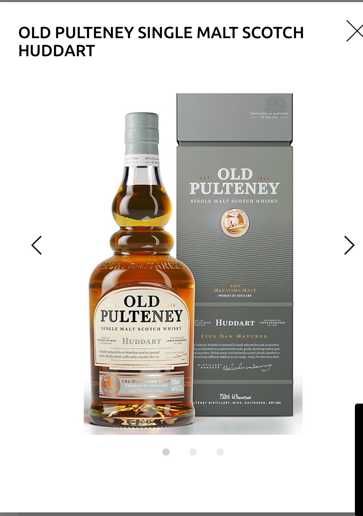 Old Pulteney Single Malt Scotch Huddart 92