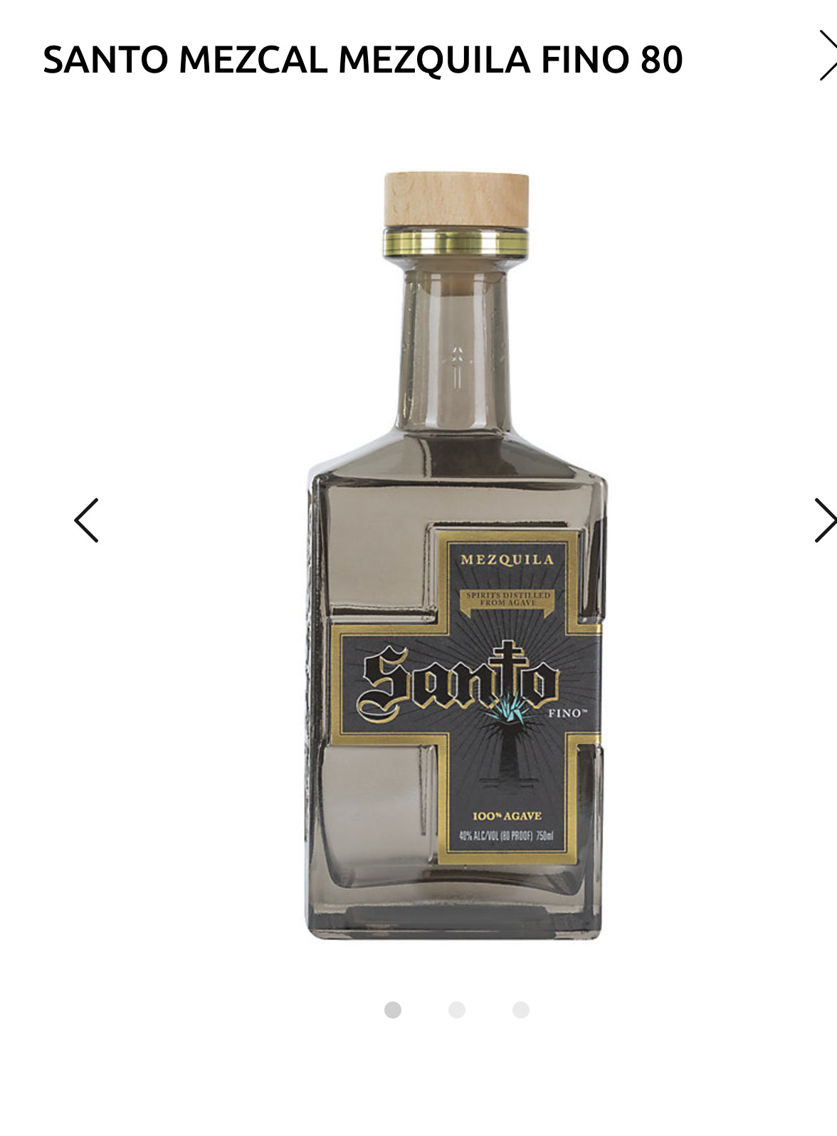 Santo Mezcal Mezquila Fino 80