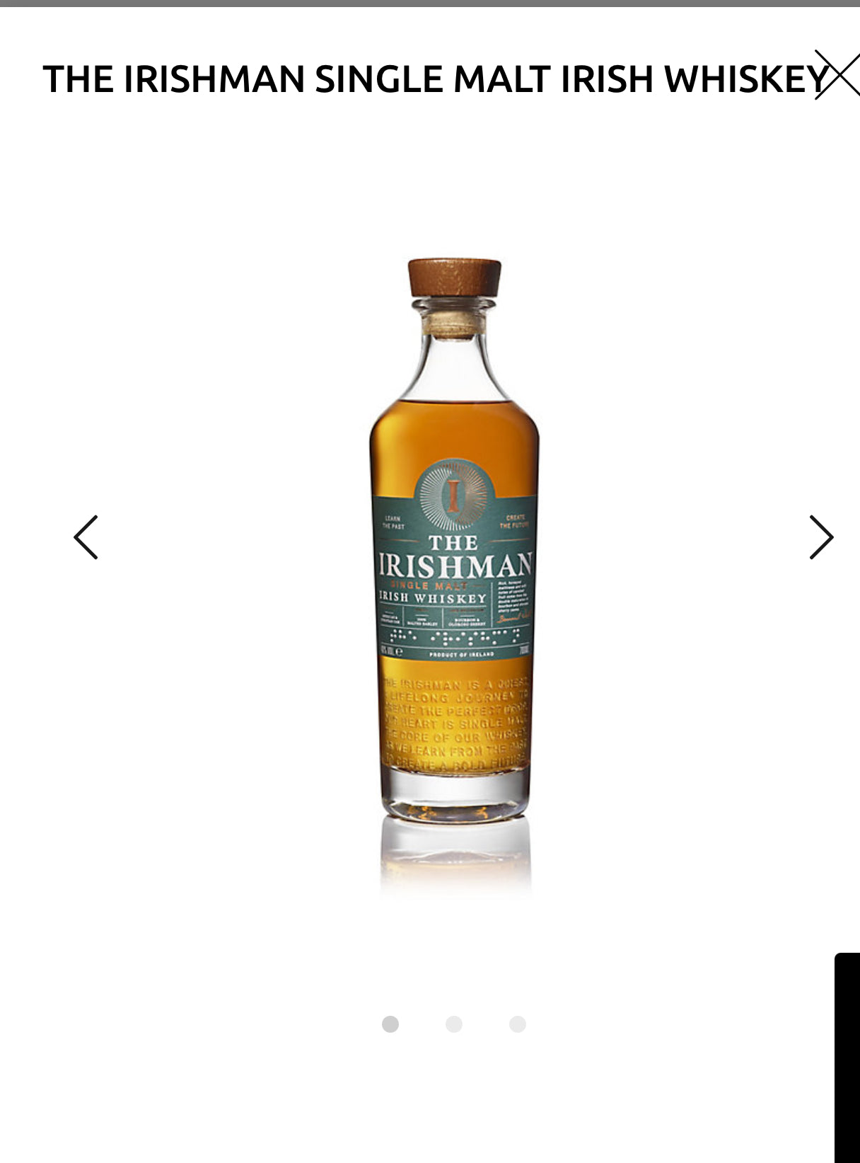 The Irishman Single Malt Irish Whiskey 80