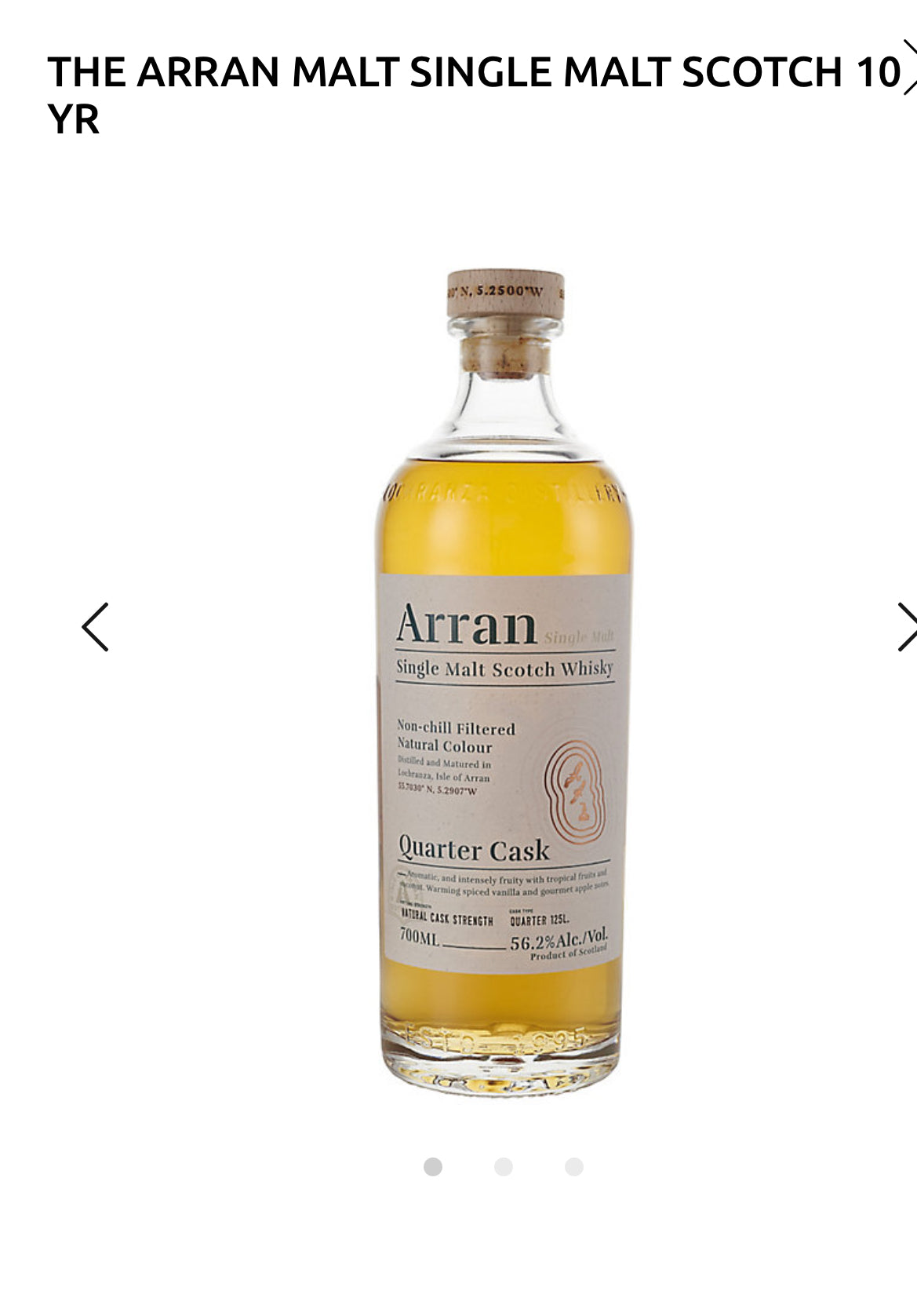 The Arran Malt Single Malt Scotch 10 Yr 92