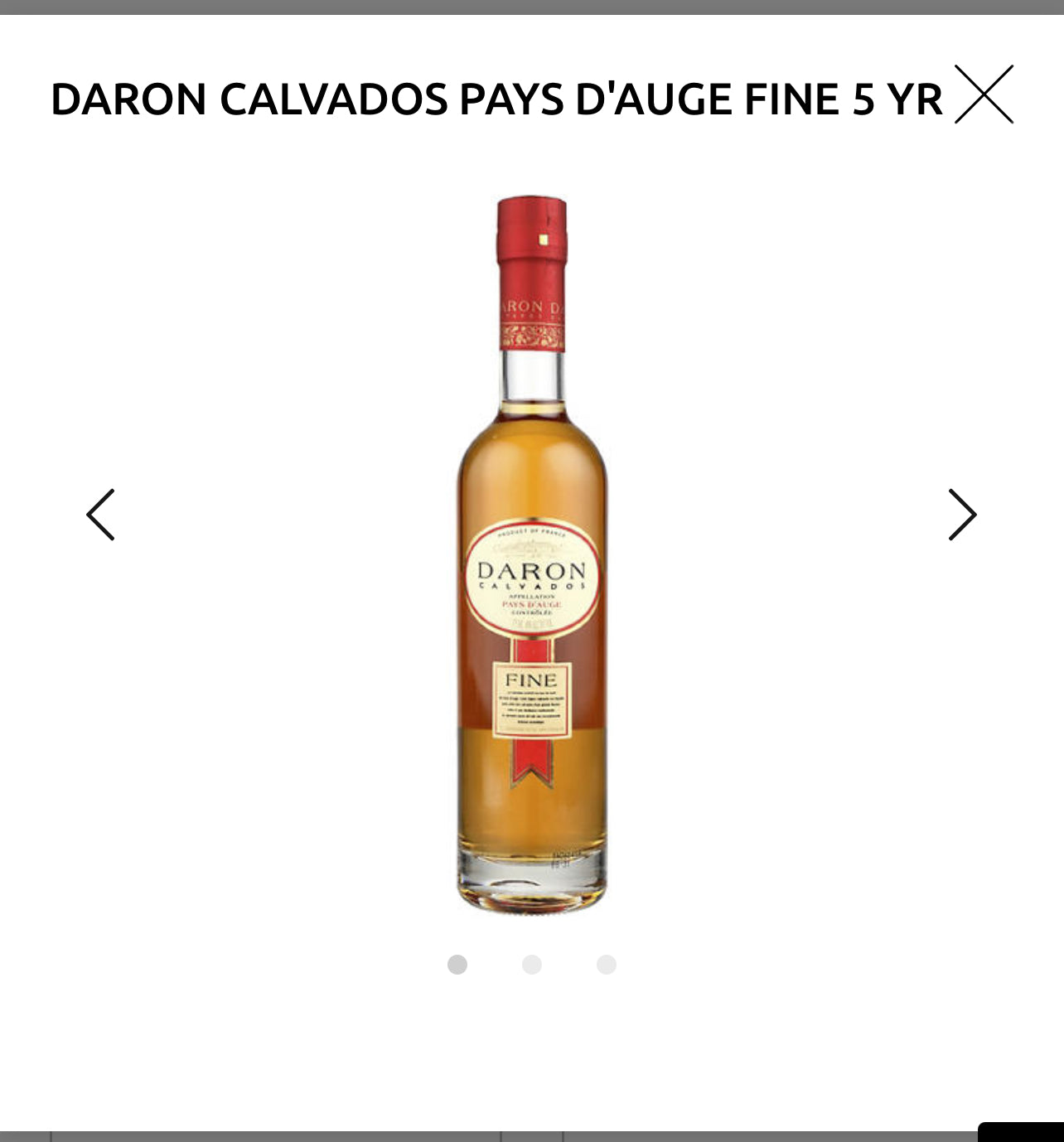 DARON CALVADOS PAYS D'AUGE FINE 5 YR